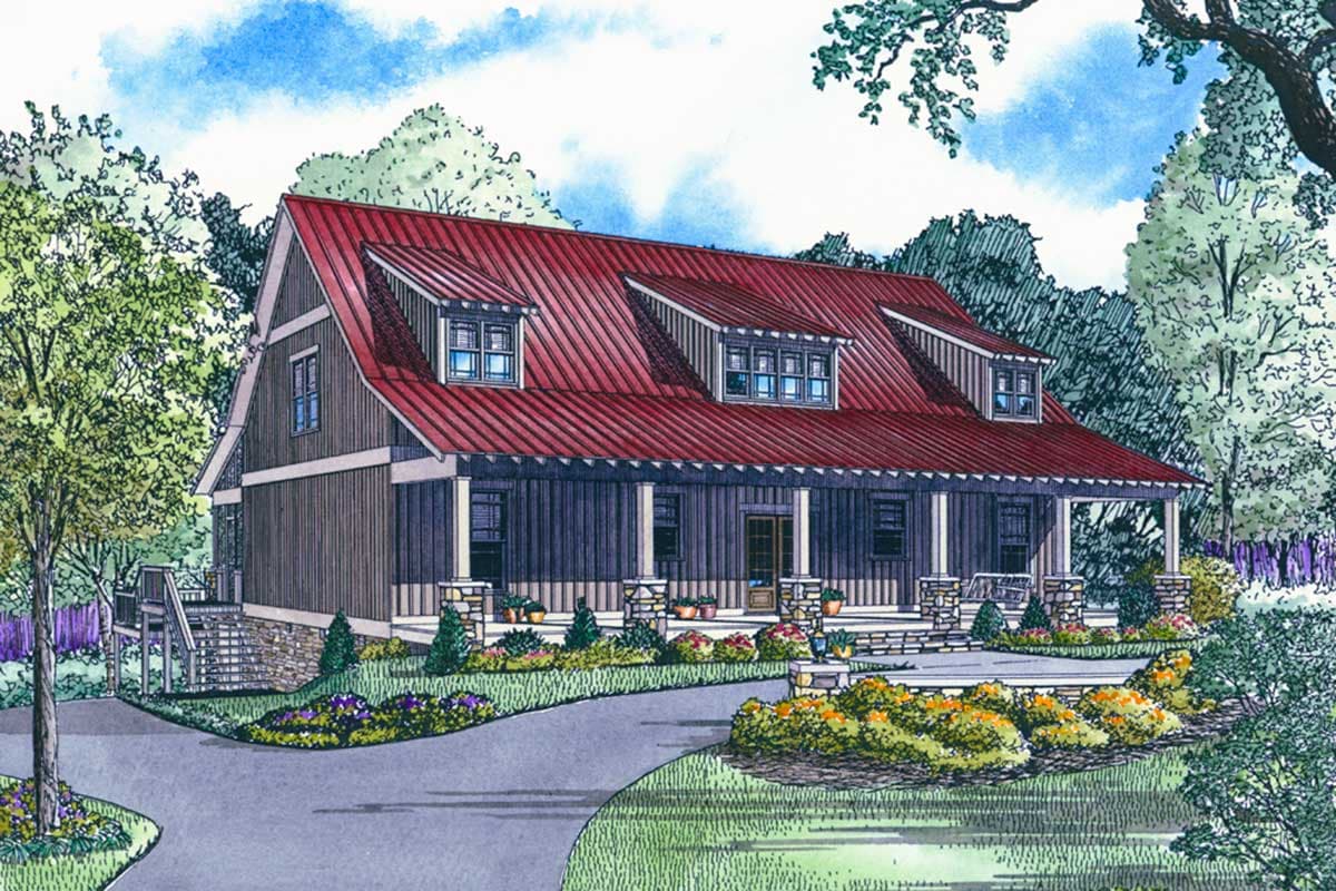 Plan 59981ND: Rustic Country Home Plan with Vaulted Spaces - 2704 Sq Ft - Image #6 - Cabin, Country, Mountain, Rustic, Vacation