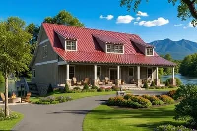 Rustic Country Home Plan with Vaulted Spaces - 2704 Sq Ft