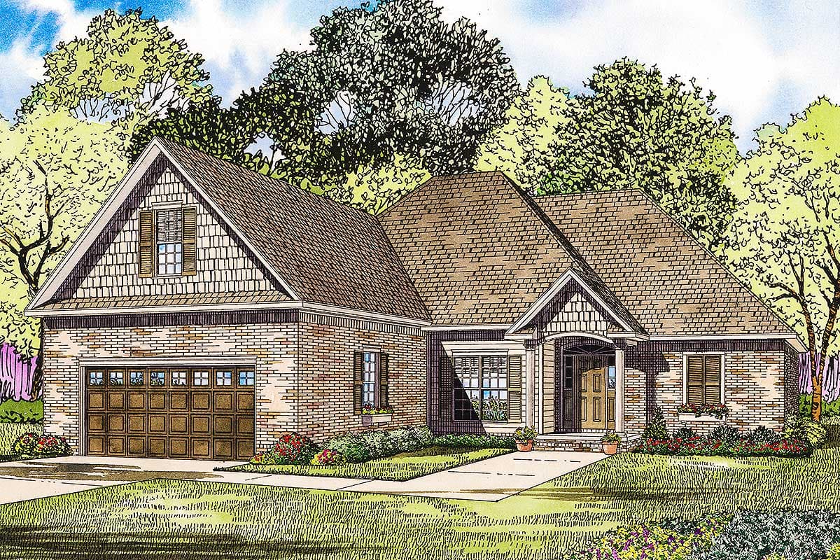 Plan 59986ND: Charming 3-Bed House Plan with Open Floor Plan - 1629 Sq Ft - Image #18 - European, Traditional