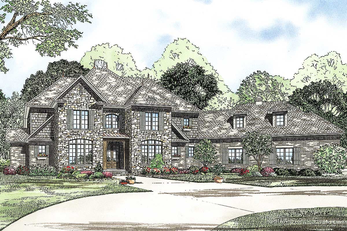 Plan 59990ND: 4-Bed Traditional Home Plan with Home Theater and Bonus Room - 4378 Sq Ft - Image #20 - European, Southern Traditional, Traditional