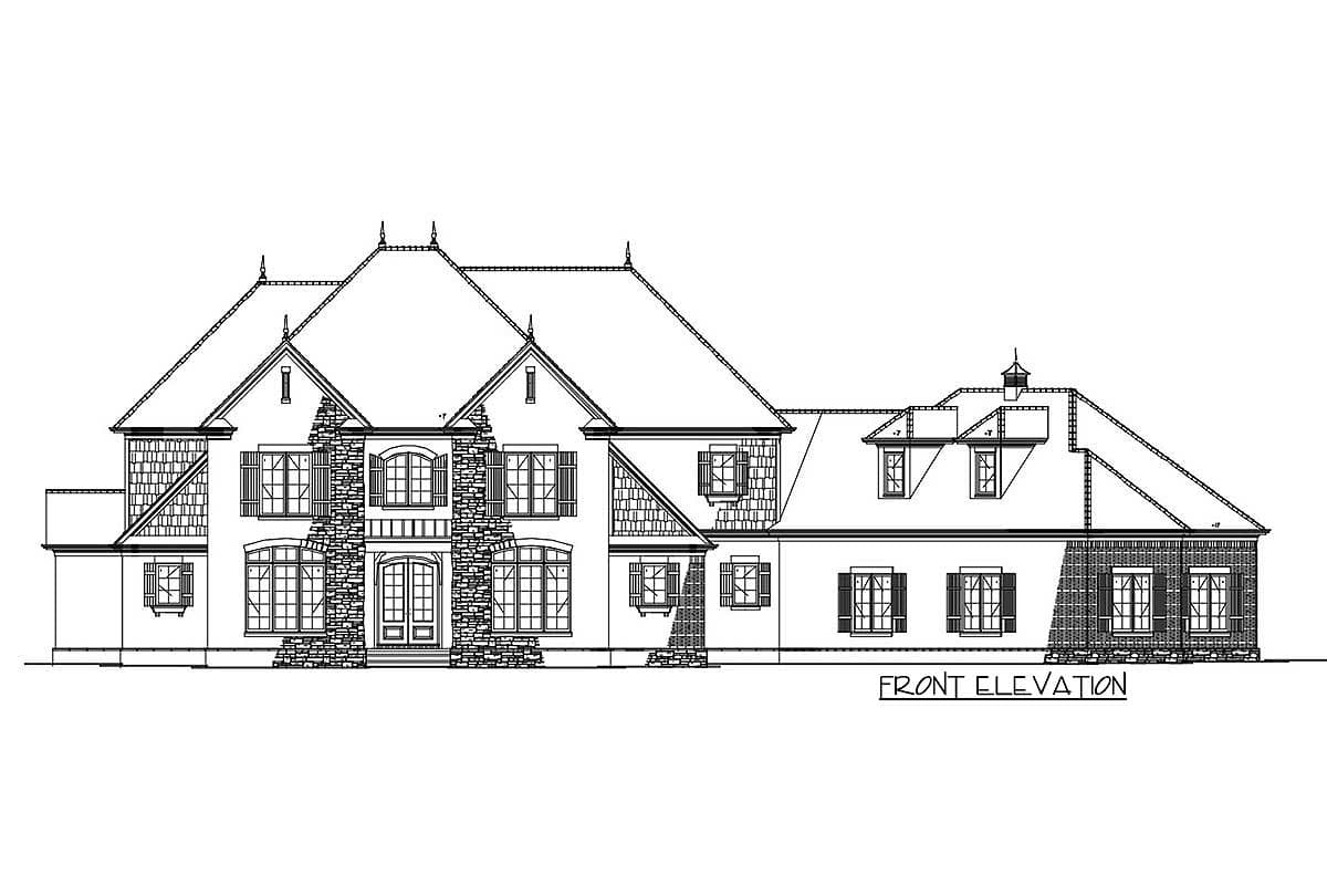 Plan 59990ND: 4-Bed Traditional Home Plan with Home Theater and Bonus Room - 4378 Sq Ft - Image #21 - European, Southern Traditional, Traditional