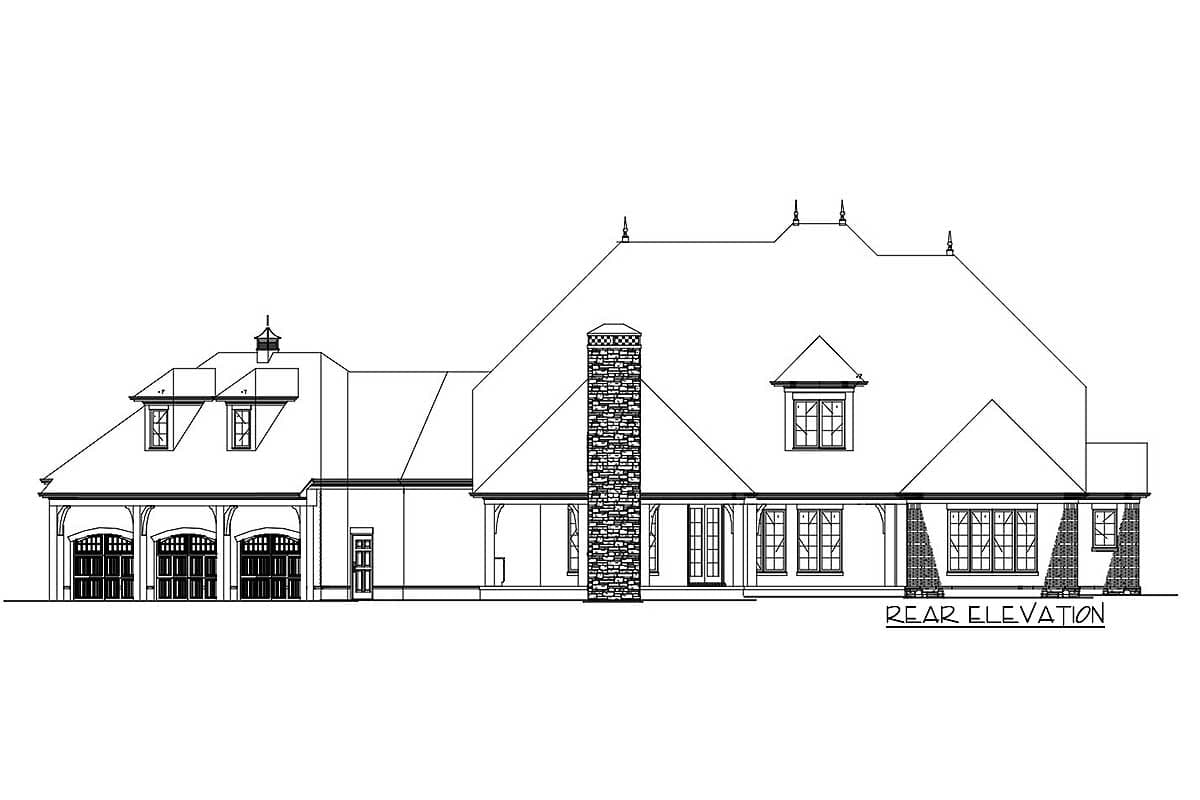 Plan 59990ND: 4-Bed Traditional Home Plan with Home Theater and Bonus Room - 4378 Sq Ft - Image #23 - European, Southern Traditional, Traditional