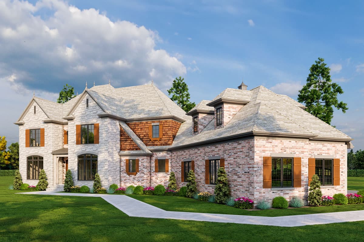Plan 59990ND: 4-Bed Traditional Home Plan with Home Theater and Bonus Room - 4378 Sq Ft - Image #4 - European, Southern Traditional, Traditional