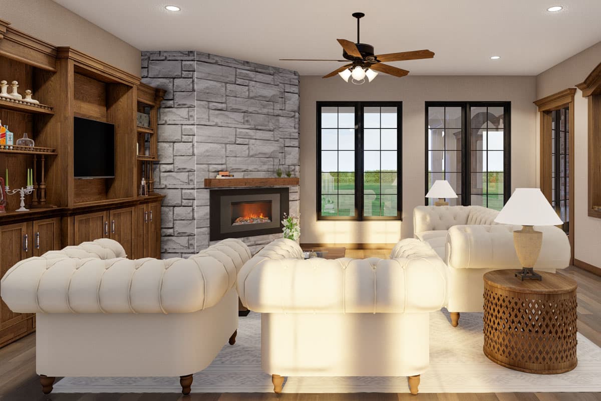 Plan 59990ND: 4-Bed Traditional Home Plan with Home Theater and Bonus Room - 4378 Sq Ft - Image #12 - European, Southern Traditional, Traditional