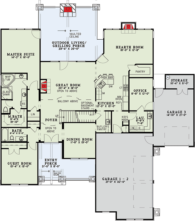 Plan 59994ND: Rustic and Rugged - Floor Plan - Main Level - Craftsman, Rustic, Vacation