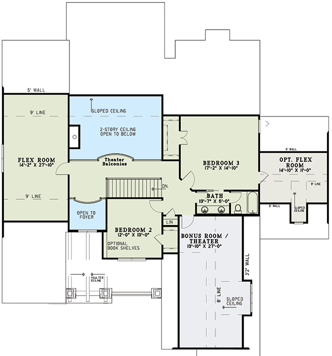 Plan 59994ND: Rustic and Rugged - Floor Plan - 2nd Floor - Craftsman, Rustic, Vacation
