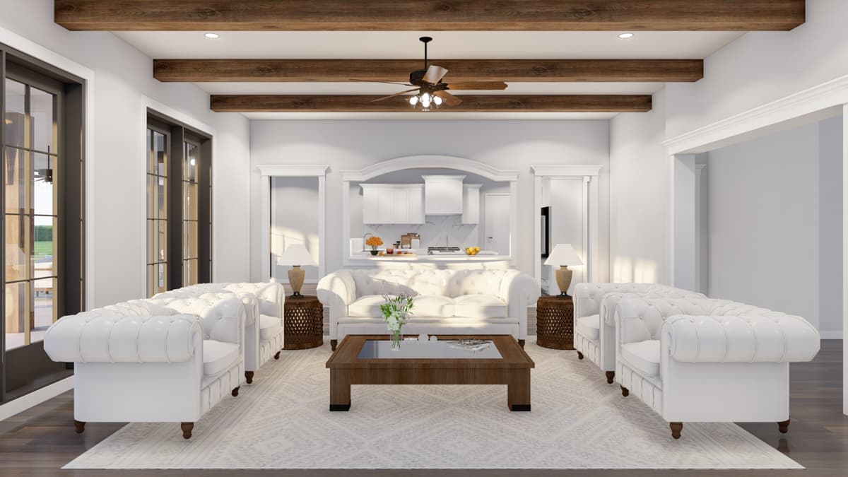 Plan 60502ND: 4 Bedroom French Country House Plan with Outdoor Fireplace - 4810 Sq Ft - Image #7 - European, French Country