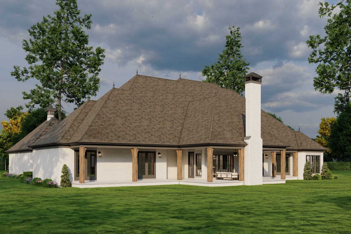 Plan 60502ND: 4 Bedroom French Country House Plan with Outdoor Fireplace - 4810 Sq Ft - Image #14 - European, French Country