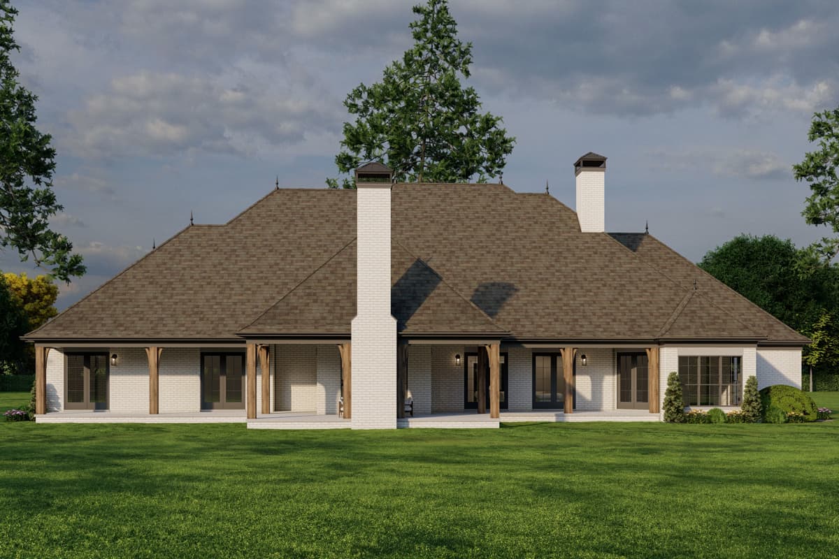 Plan 60502ND: 4 Bedroom French Country House Plan with Outdoor Fireplace - 4810 Sq Ft - Image #15 - European, French Country