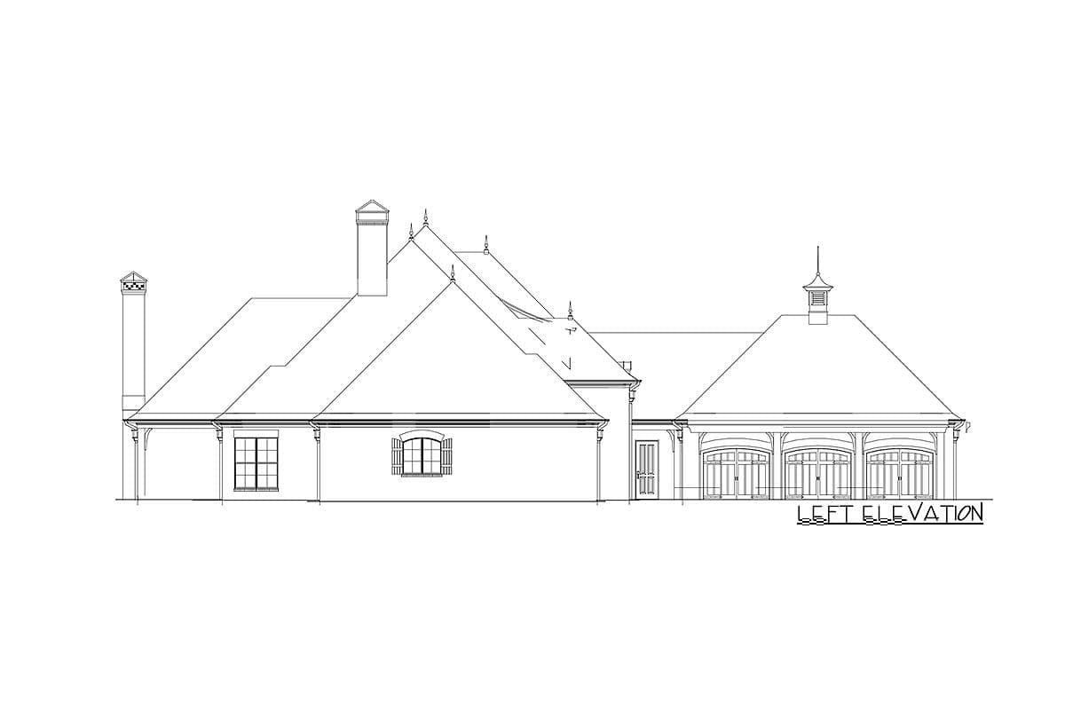 Plan 60502ND: 4 Bedroom French Country House Plan with Outdoor Fireplace - 4810 Sq Ft - Image #19 - European, French Country