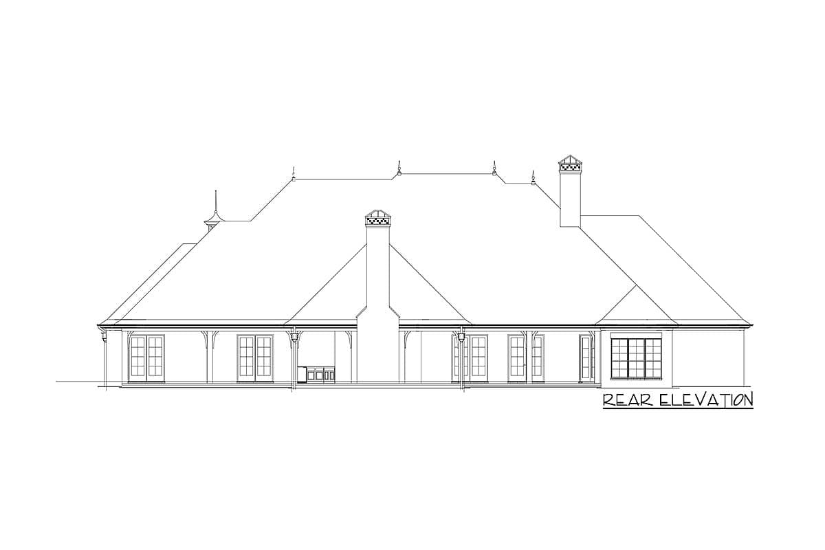 Plan 60502ND: 4 Bedroom French Country House Plan with Outdoor Fireplace - 4810 Sq Ft - Image #20 - European, French Country