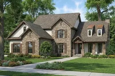 Elegant Craftsman European House Plan with Main Level Master and Flexible Living