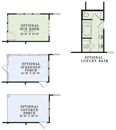 Plan 60512ND: 3 Elevations for Price of 1 - Floor Plan - Optional - Traditional