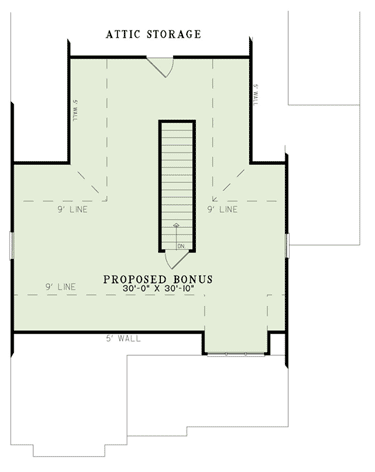 Plan 60525ND: Available in 2 Exteriors - Floor Plan - Bonus - European, Traditional
