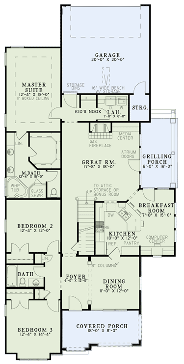Plan 60525ND: Available in 2 Exteriors - Floor Plan - Main Level - European, Traditional