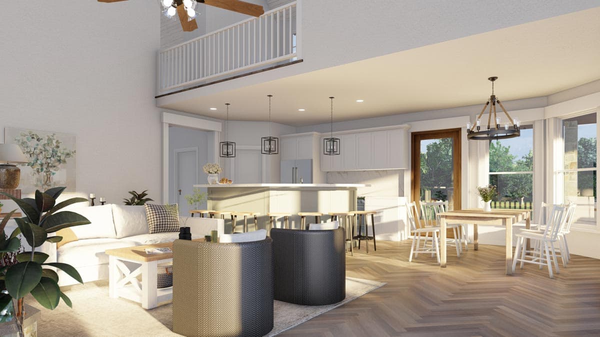 Plan 60535ND: 2-Story Rustic Retreat with Side-Wrapping Porch - 1705 Sq Ft - Image #9 - Cottage, Craftsman, Mountain, Northwest, Rustic, Vacation