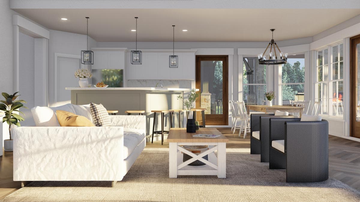 Plan 60535ND: 2-Story Rustic Retreat with Side-Wrapping Porch - 1705 Sq Ft - Image #10 - Cottage, Craftsman, Mountain, Northwest, Rustic, Vacation