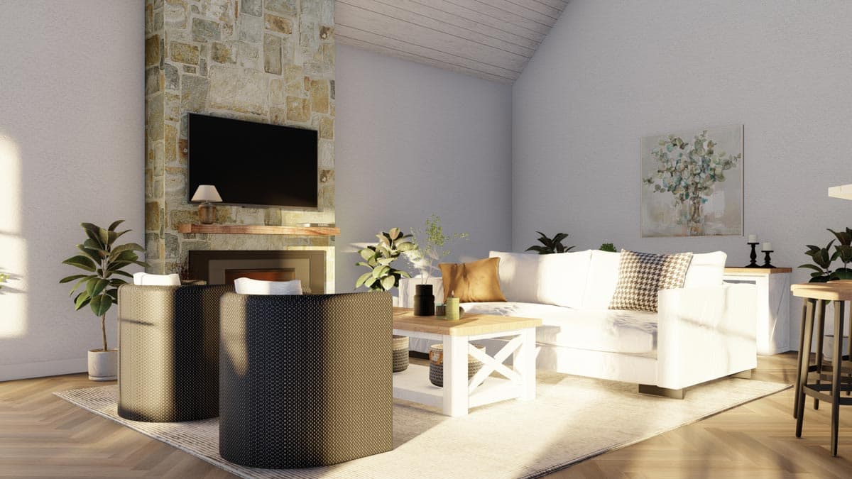 Plan 60535ND: 2-Story Rustic Retreat with Side-Wrapping Porch - 1705 Sq Ft - Image #13 - Cottage, Craftsman, Mountain, Northwest, Rustic, Vacation