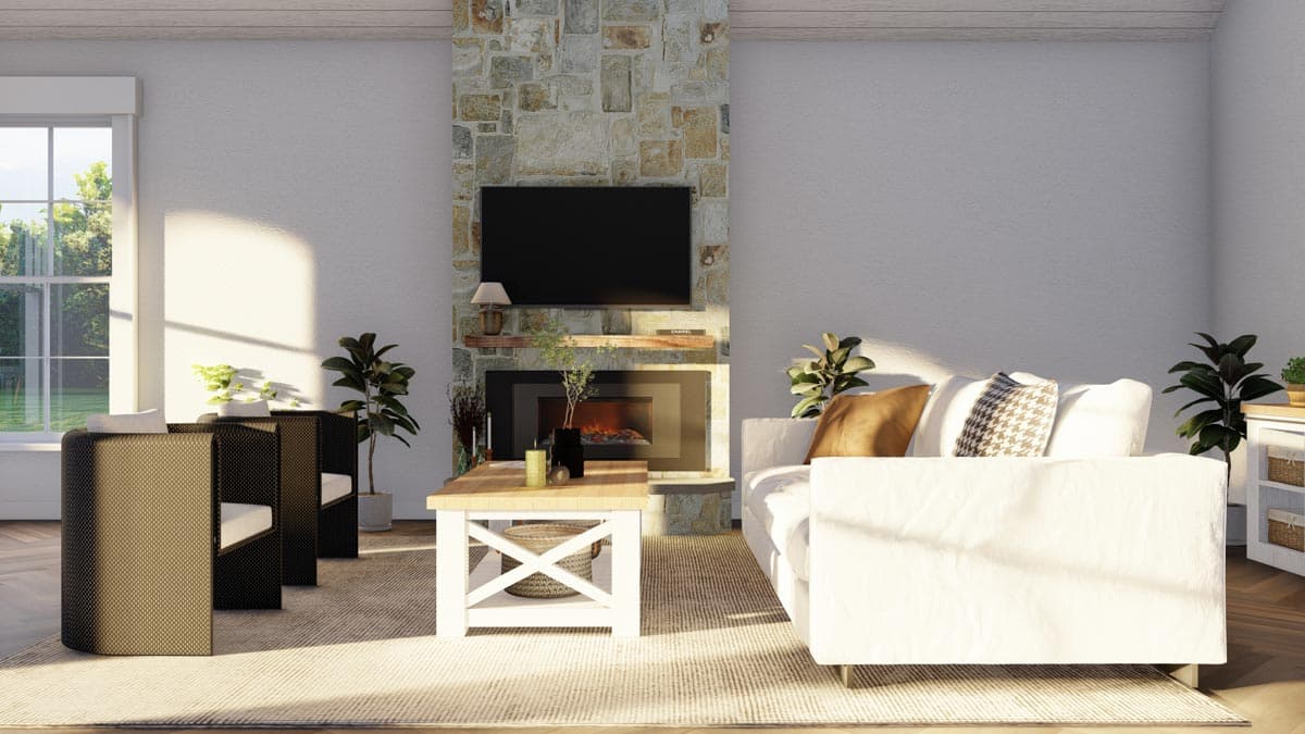 Plan 60535ND: 2-Story Rustic Retreat with Side-Wrapping Porch - 1705 Sq Ft - Image #14 - Cottage, Craftsman, Mountain, Northwest, Rustic, Vacation