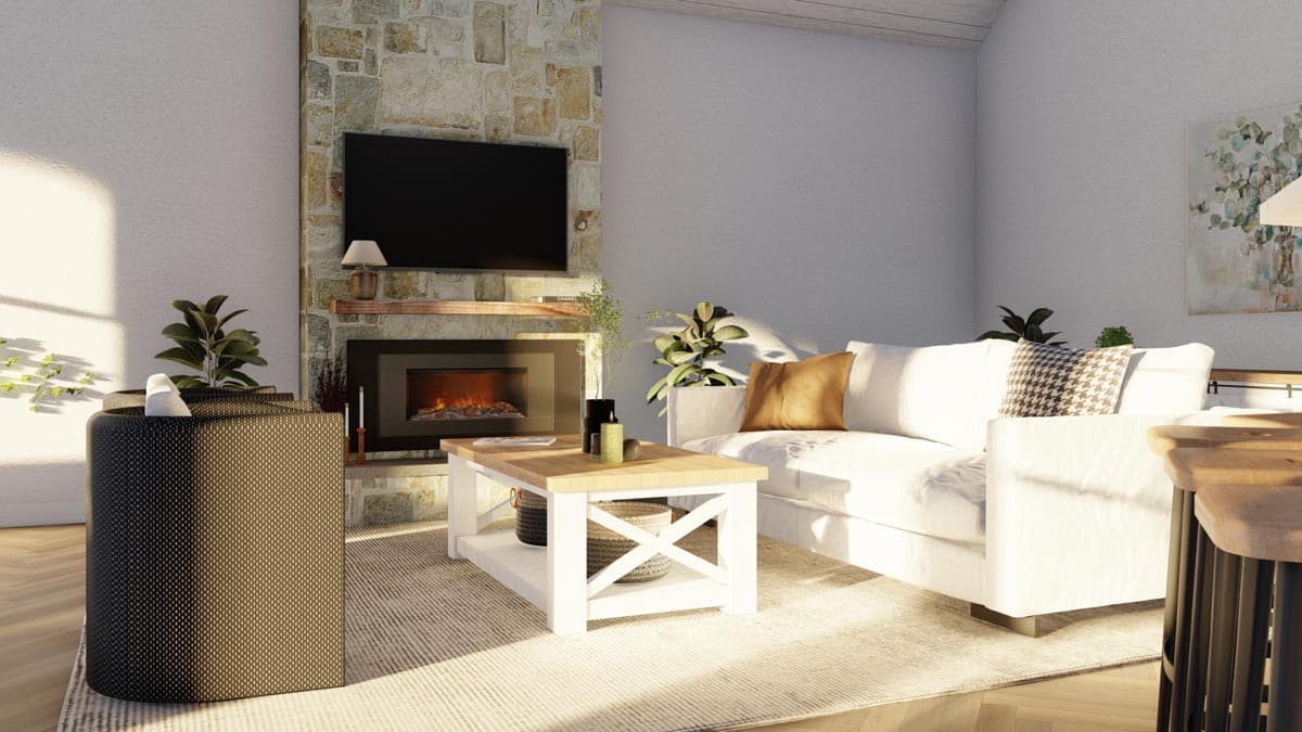 Plan 60535ND: 2-Story Rustic Retreat with Side-Wrapping Porch - 1705 Sq Ft - Image #15 - Cottage, Craftsman, Mountain, Northwest, Rustic, Vacation