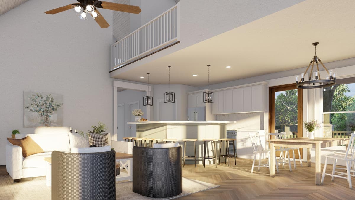 Plan 60535ND: 2-Story Rustic Retreat with Side-Wrapping Porch - 1705 Sq Ft - Image #16 - Cottage, Craftsman, Mountain, Northwest, Rustic, Vacation