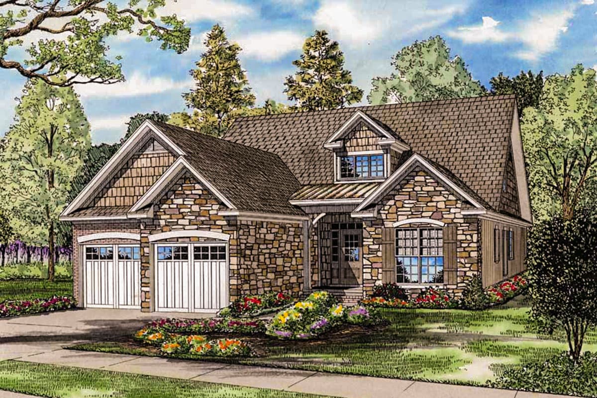 Plan 60536ND: Charming Stone Cottage with Bonus Level - Image #13 - Cottage, Craftsman, European, Traditional