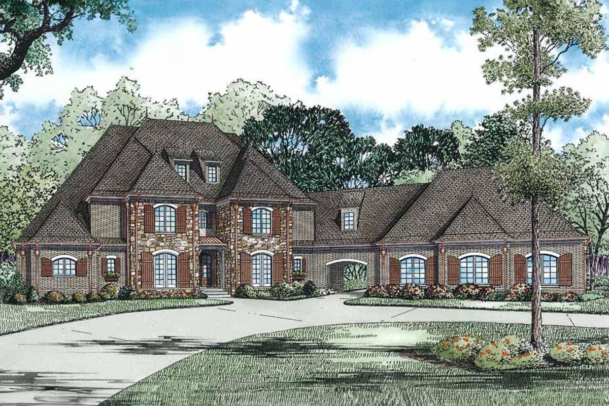 Plan 60538ND: French Country Estate with 2-Story Great Room and 3-Car Garage - 5100 Sq Ft - Image #5 - European, French Country
