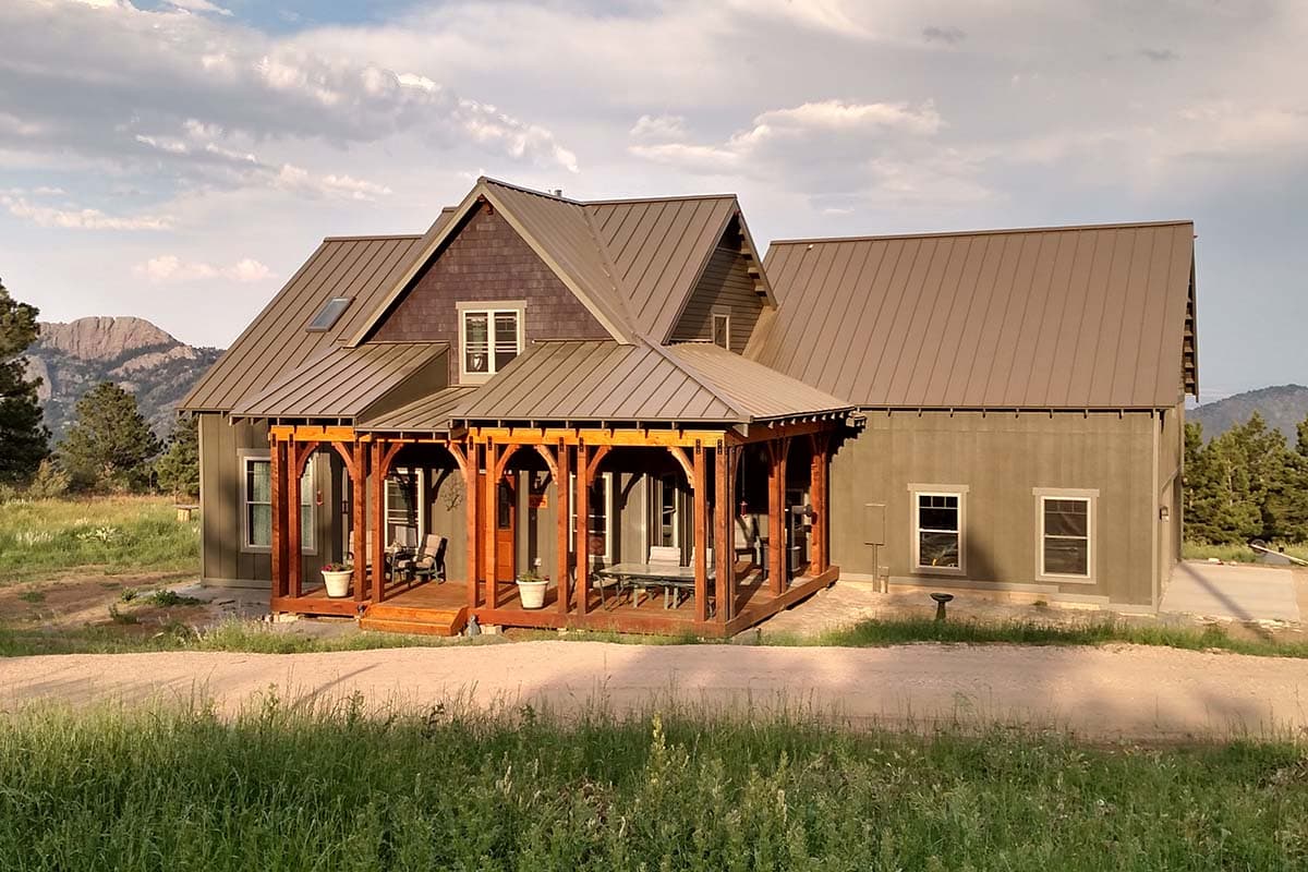 Plan 60552ND: Rustic House Plan with L-Shaped Porch - 1374 Sq Ft - Image #4 - Cottage, Craftsman, Mountain, Rustic, Vacation