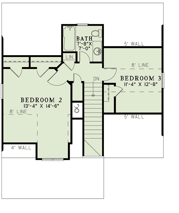 Plan 60553ND: Rustic Cabin House Plan with Porch Options - 1379 Sq Ft - Floor Plan - 2nd Floor - Cabin, Cottage, Craftsman, Mountain, Rustic, Vacation