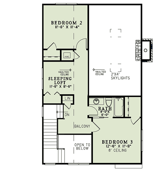 Plan 60554ND: Rustic Retreat for a Sloping Lot - 2790 Sq Ft - Floor Plan - 2nd Floor - Cottage, Craftsman, Mountain, Vacation