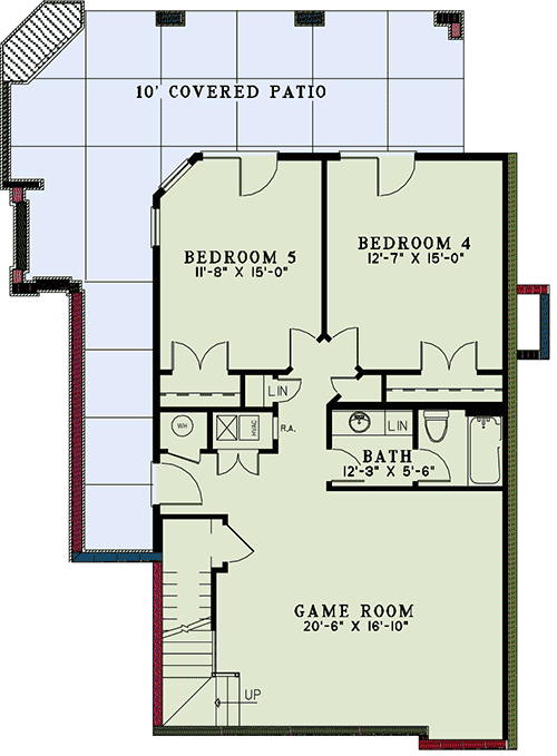 Plan 60554ND: Rustic Retreat for a Sloping Lot - 2790 Sq Ft - Floor Plan - Lower Level - Cottage, Craftsman, Mountain, Vacation