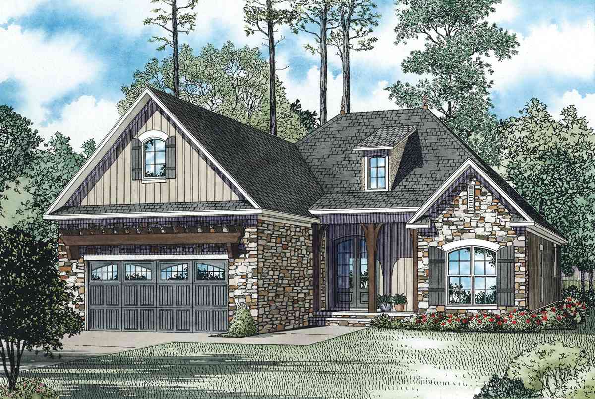 Plan 60555ND: 3-Bed House Plan with Clipped Gable and a Rear Grilling Porch - 1572 Sq Ft - Image #20 - European