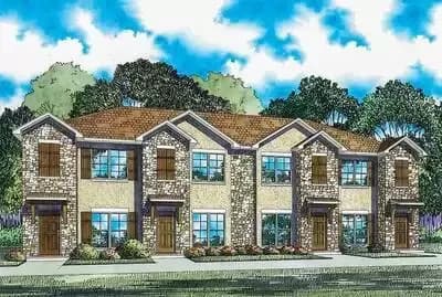 Attractive 4-Plex House Plan with Matching 1053 Sq Ft 2 Bed 2 Bath Units