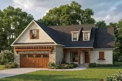 Flexible Craftsman House Plan with Flex and Bonus Rooms - 1591 Sq Ft