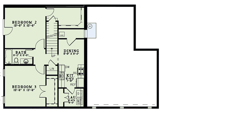 Plan 60563ND: Multi-Generational Country Cabin with Lower Level Apartment - 2575 Sq Ft - Floor Plan - Lower Level - Country, Mountain, Vacation