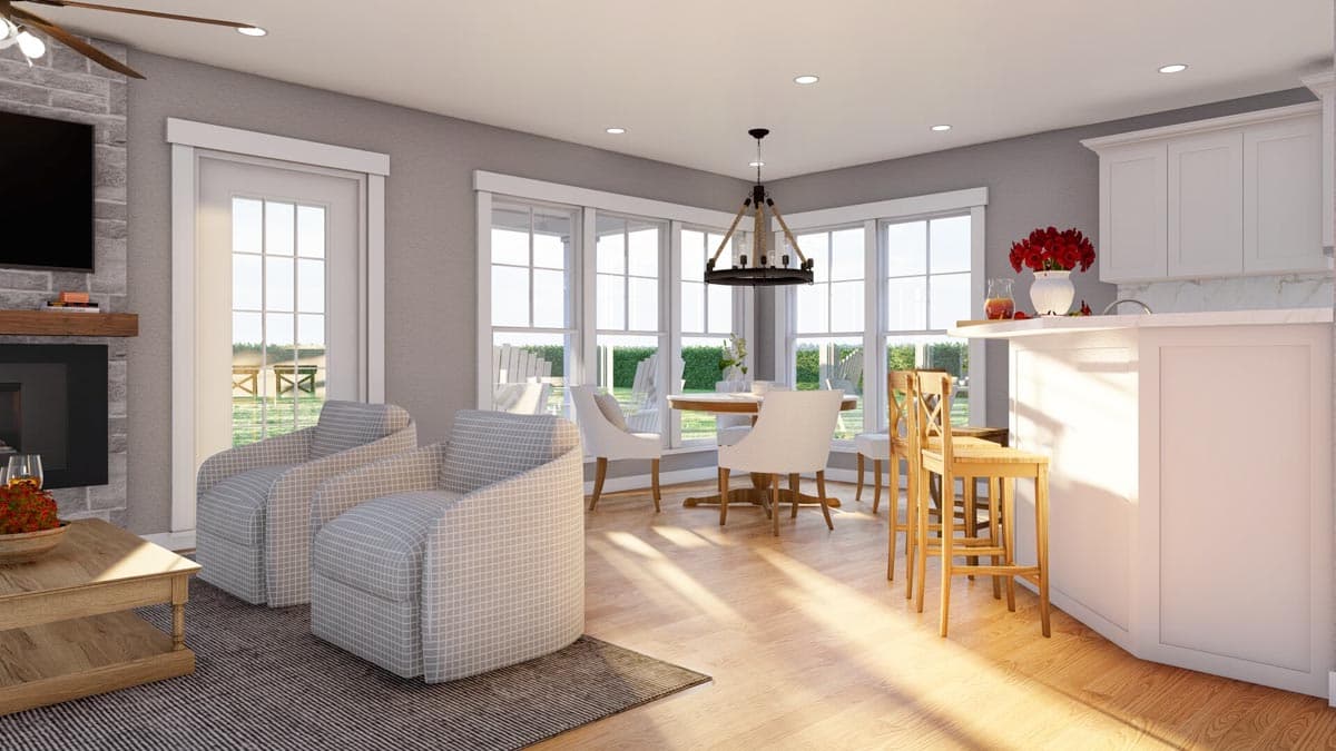 Plan 60565ND: House Plan Under 2500 Square Feet with Flex Room and Large Upstairs Game Room - Image #7 - Craftsman, European