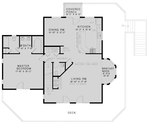 Plan 60566ND: The Perfect Retreat - Floor Plan - Main Level - Cottage, Mountain, Vacation