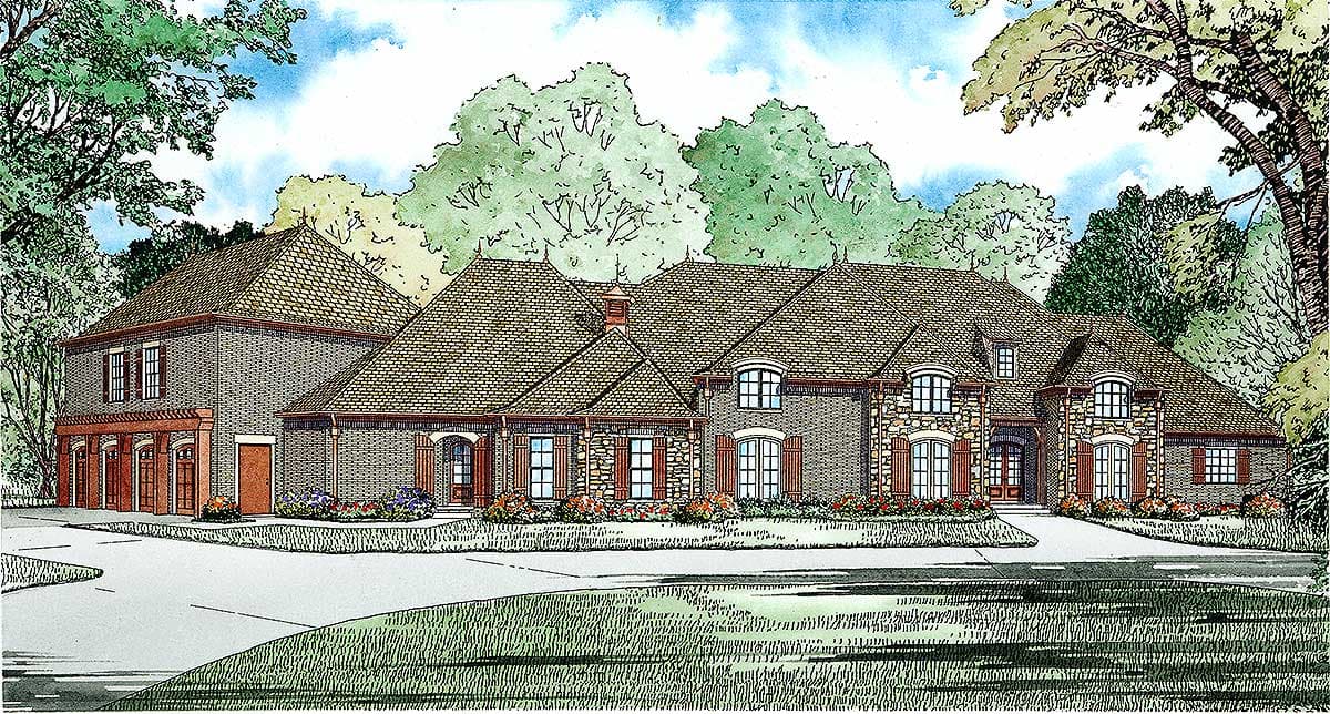Plan 60568ND: Luxury Plan with Garage Apartment - Image #7 - European, French Country
