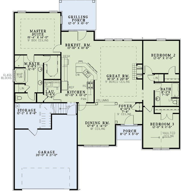 Plan 60570ND: Round-top Windows & Bonus Room - Floor Plan - Main Level - European, Traditional