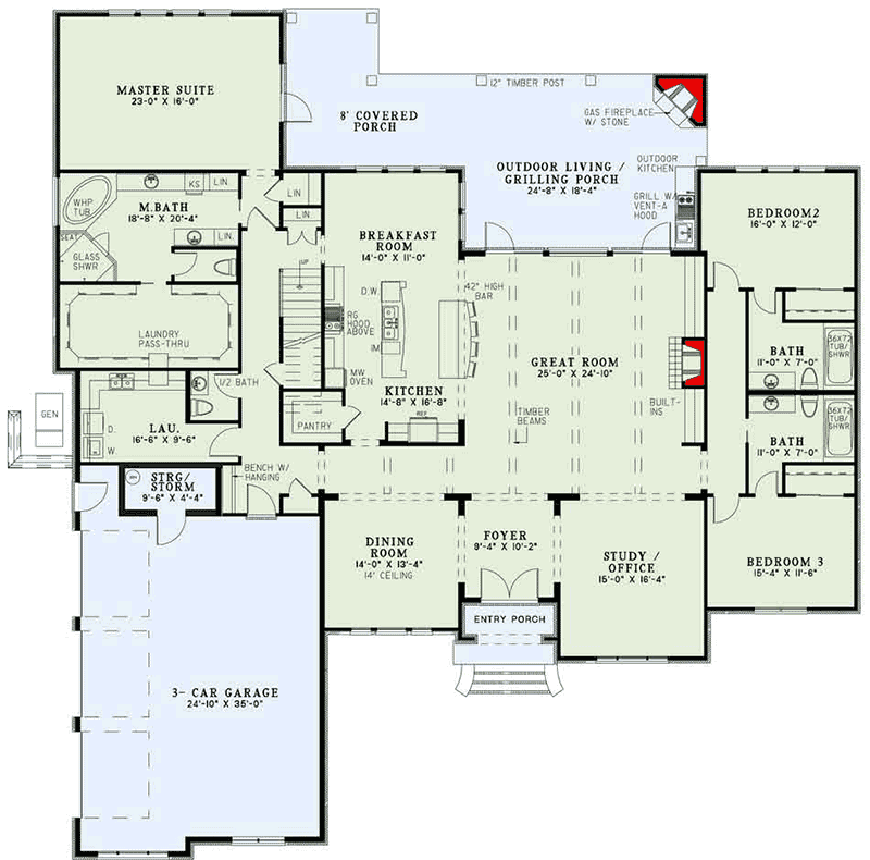 Plan 60577ND: European-style House Plan with Grand Foyer Welcome - Floor Plan - Main Level - European, Traditional