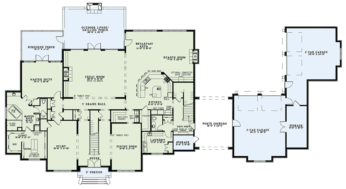 Plan 60578ND: Stunning European Luxury - Floor Plan - Main Level - European, French Country