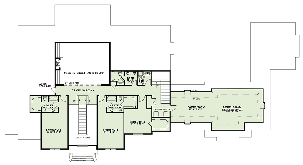 Plan 60578ND: Stunning European Luxury - Floor Plan - 2nd Floor - European, French Country