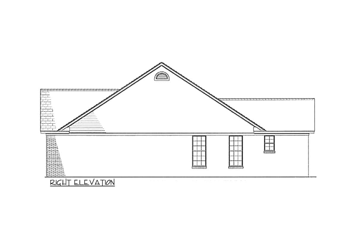 Plan 60581ND: Ranch Home Plan with Multiple Exterior Options - 1525 Sq Ft - Image #5 - Ranch, Traditional
