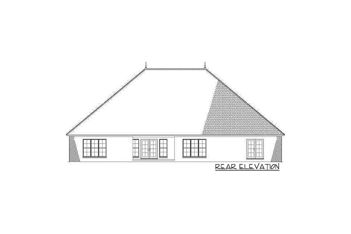 Plan 60584ND: Rustic Exterior with Covered Entry - Image #7 - European, Traditional