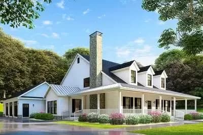 Country Home Plan With Wonderful Wraparound Porch - 2180 Sq Ft