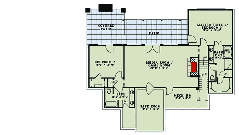 Plan 60587ND: Rustic Elegance with Two Master Suites - Floor Plan - Lower Level - Country, Craftsman, Mountain, Rustic