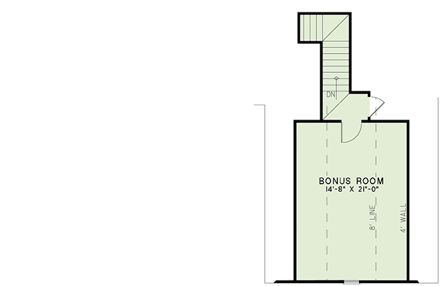 Plan 60589ND: Split-Bedroom European Home Plan with Vaulted Great Room - Floor Plan - Bonus - European, French Country
