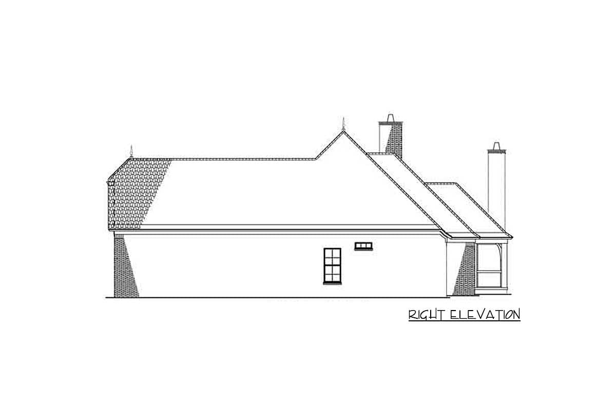 Plan 60589ND: Split-Bedroom European Home Plan with Vaulted Great Room - Image #10 - European, French Country