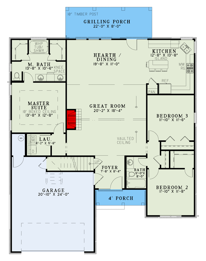 Plan 60591ND: 3-Bedroom Builder Special Home Plan - 1689 Sq Ft - Floor Plan - Main Level - Craftsman, European