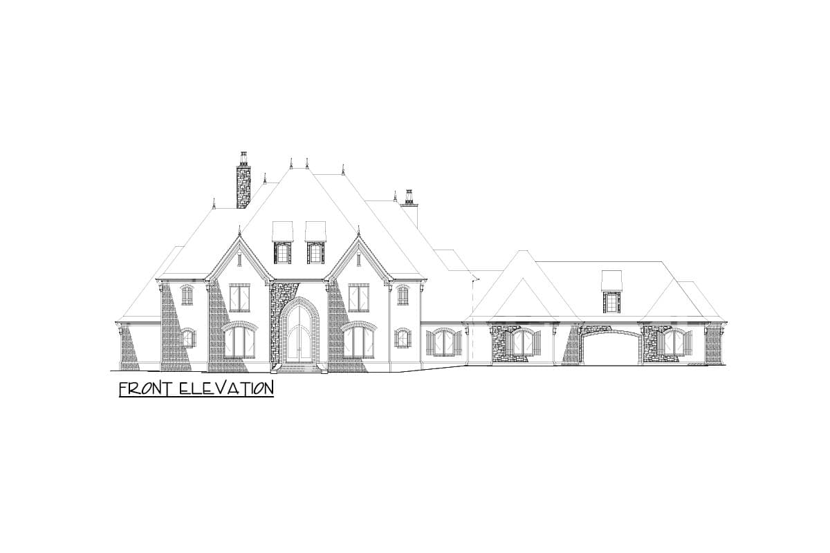 Plan 60592ND: Estate Home Plan with Motorcourt - 4384 Sq Ft - Image #6 - European, Traditional